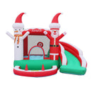 Castillo inflable con temática navideña