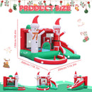 Castillo inflable con temática navideña