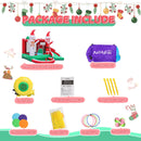 Castillo inflable con temática navideña